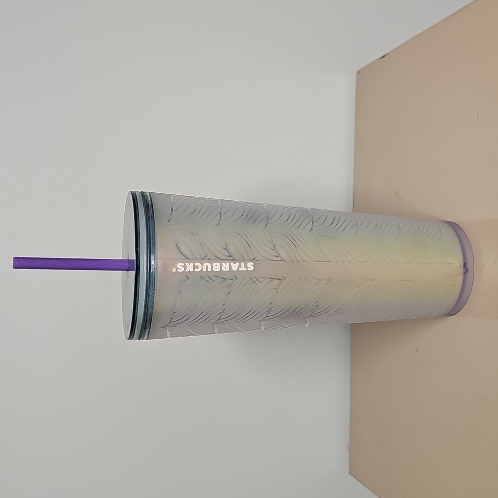 Starbucks Iridescent Tumbler with Purple Straw